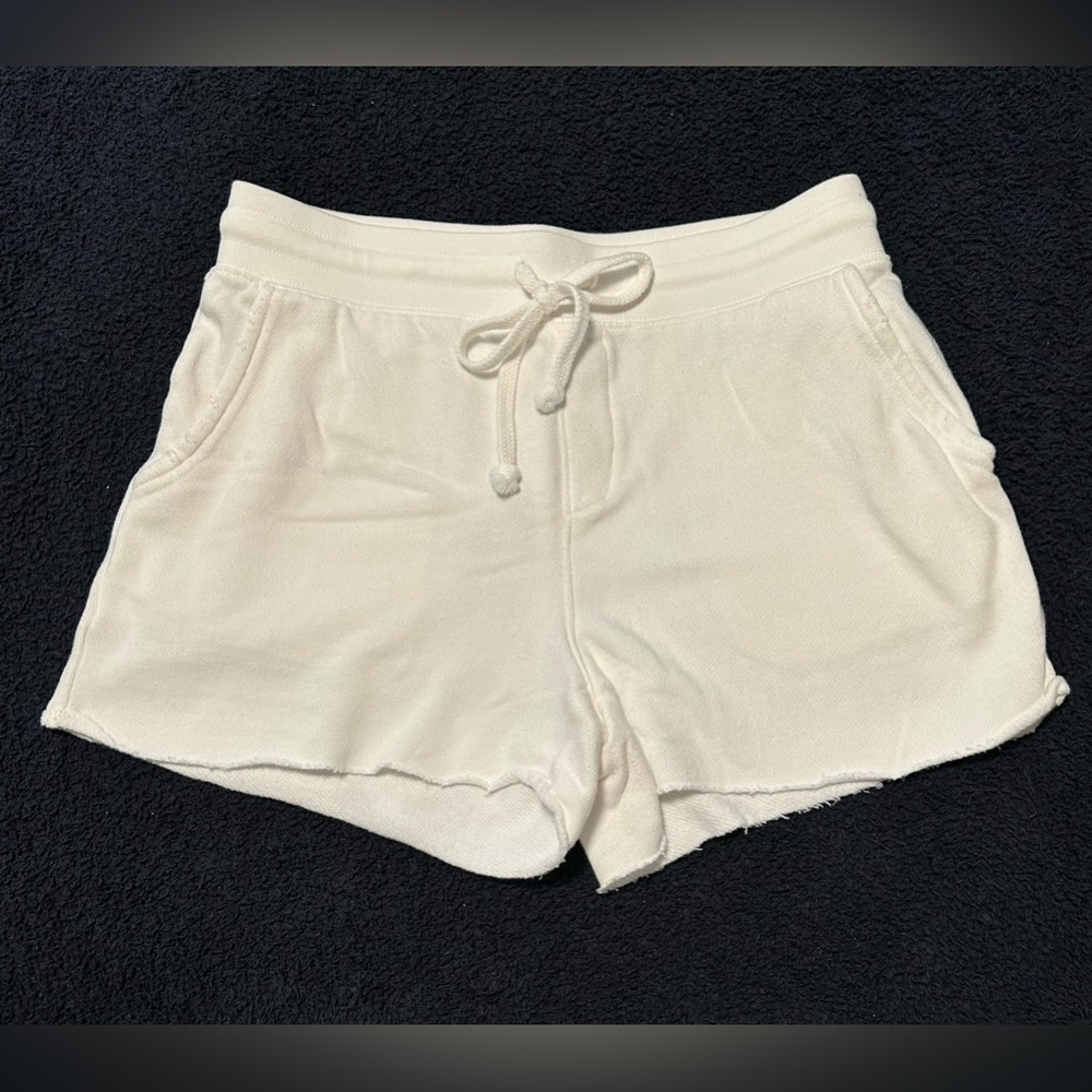 Aerie White Drawstring High Waist Shorts - Picture 1 of 4